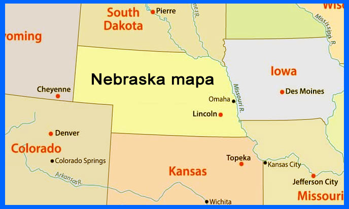 Nebraska mapa