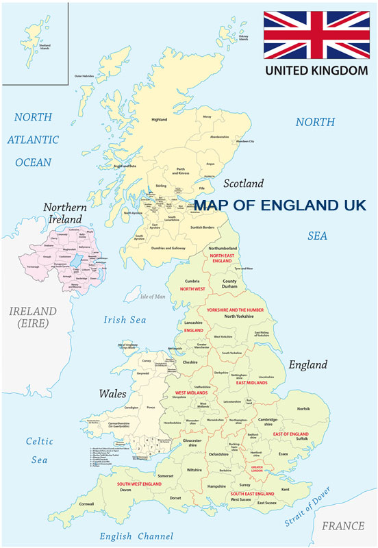 map of England UK