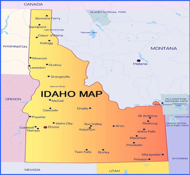 Idaho Map Map Of Idaho Map Of Idaho USA Mapa Idaho