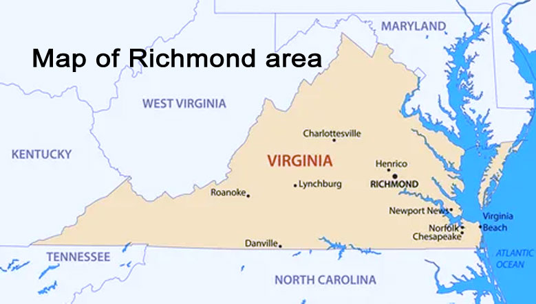 Map of Richmond area