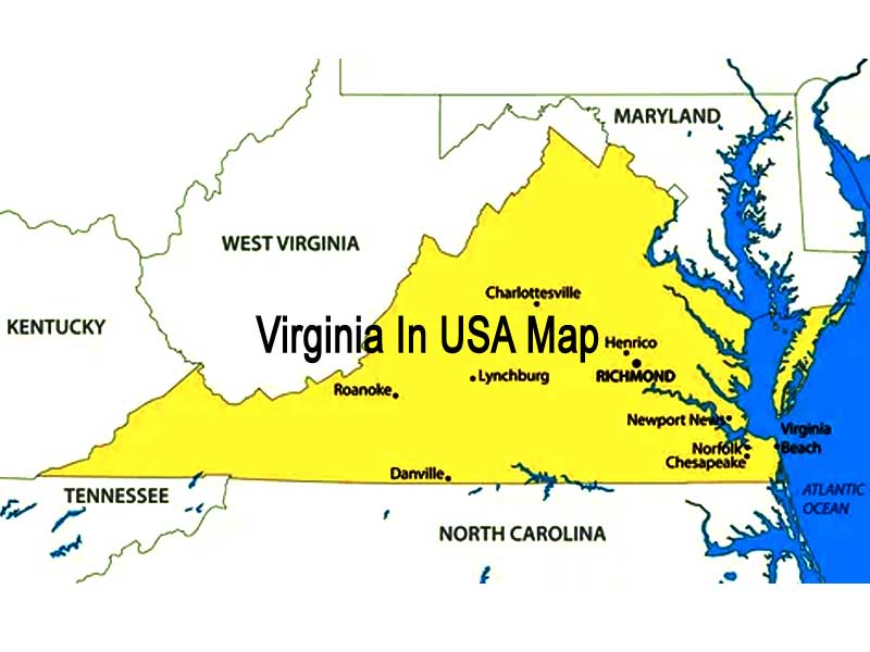 Virginia in USA map