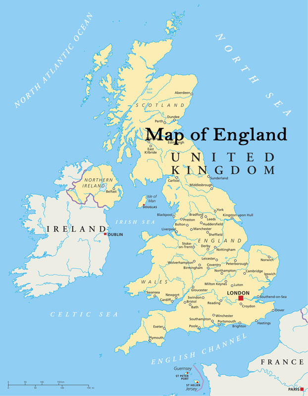 map of England